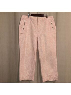Kate Hill 16 Blush Pink White Cotton Capri Pants